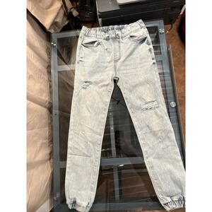 East Pointe Distressed Light Wash Denim Jogger Jeans Size Medium